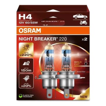 SZETT 2x NIGHT BREAKER H4 P43t/60/55W/12V autóizzó - Osram