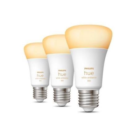 3 darabos szett dimmelhető Philips Hue WHITE AMBIANCE A60 E27 LED izzó 6W/230V 2200-6500K