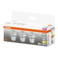 SZETT 3x LED Izzó PAR16 GU10/2,6W/230V 2700K - Osram