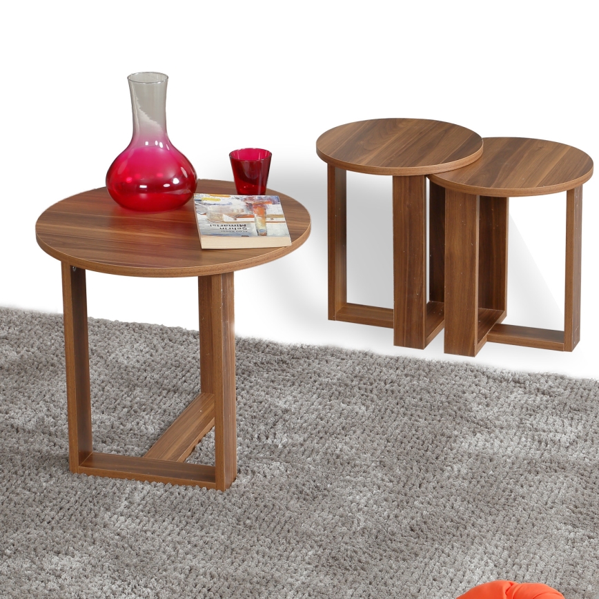 SZETT 3x MIRA barna dohányzóasztal