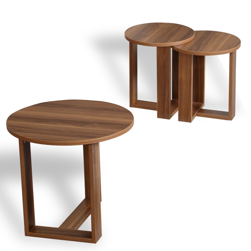 SZETT 3x MIRA barna dohányzóasztal