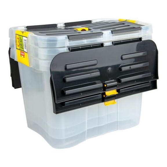 SZETT 3x Tárolódoboz DRAGON 15 l fekete/átlátszó