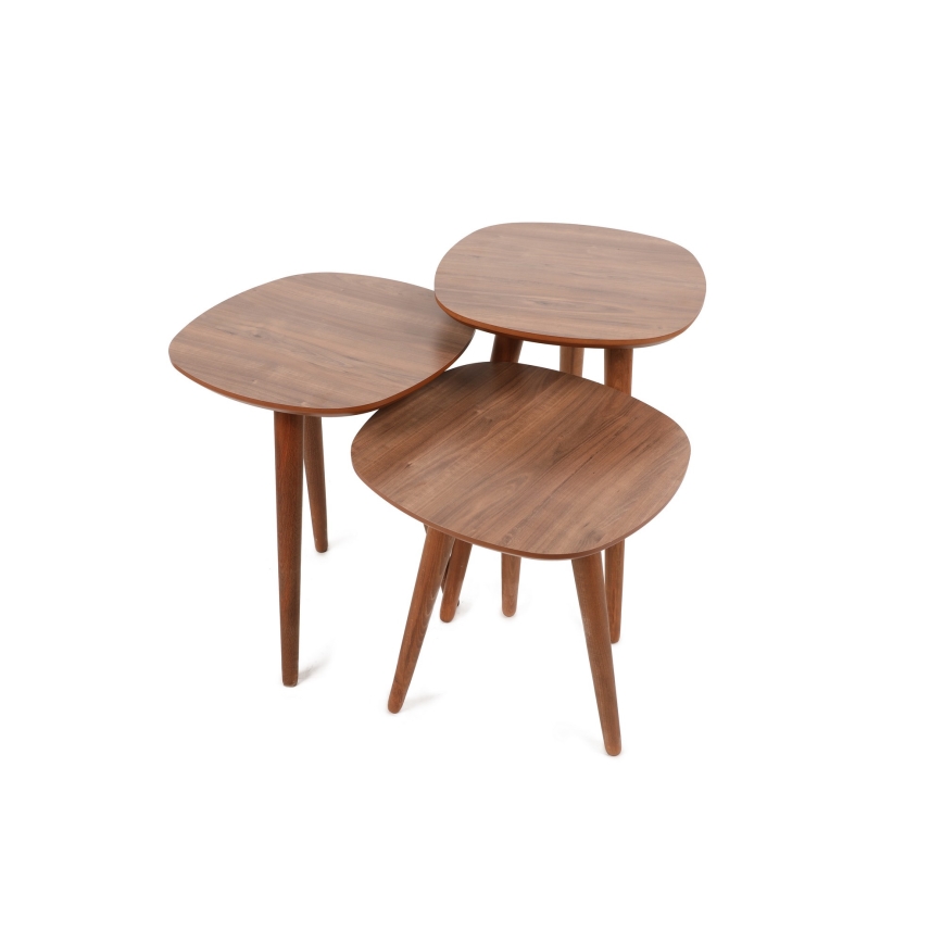 SZETT 3x TYN dohányzóasztal barna