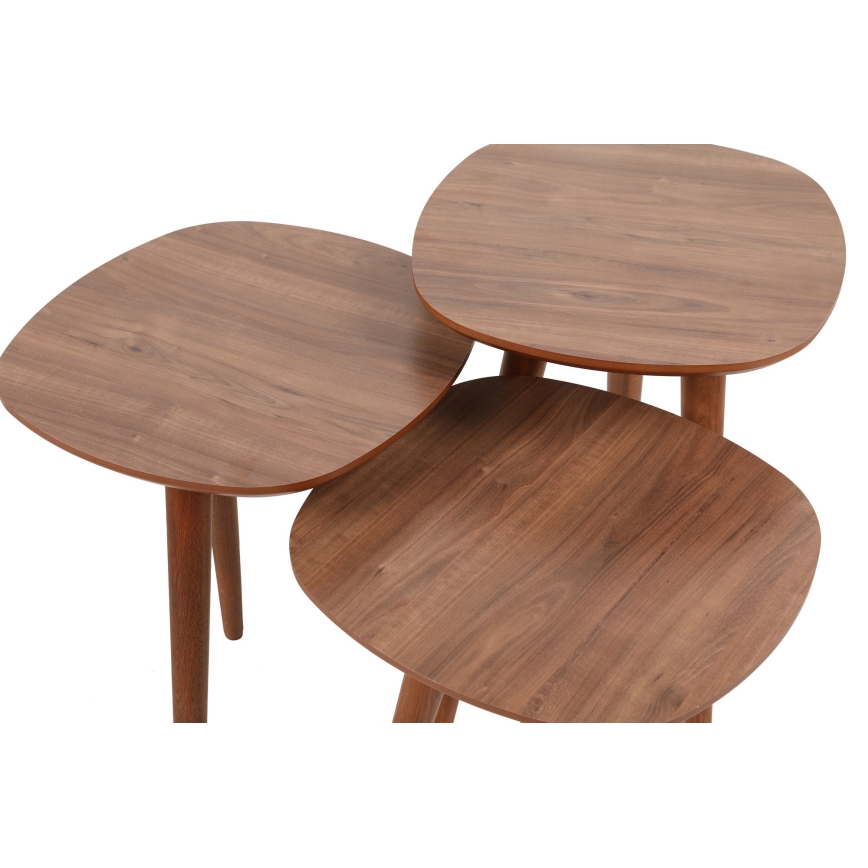 SZETT 3x TYN dohányzóasztal barna