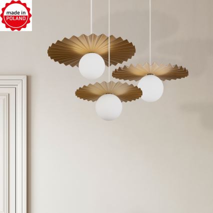 SZETT 3x zsinóros csillár SUNPLISS 1xG9/10W/230V arany/krémszínű