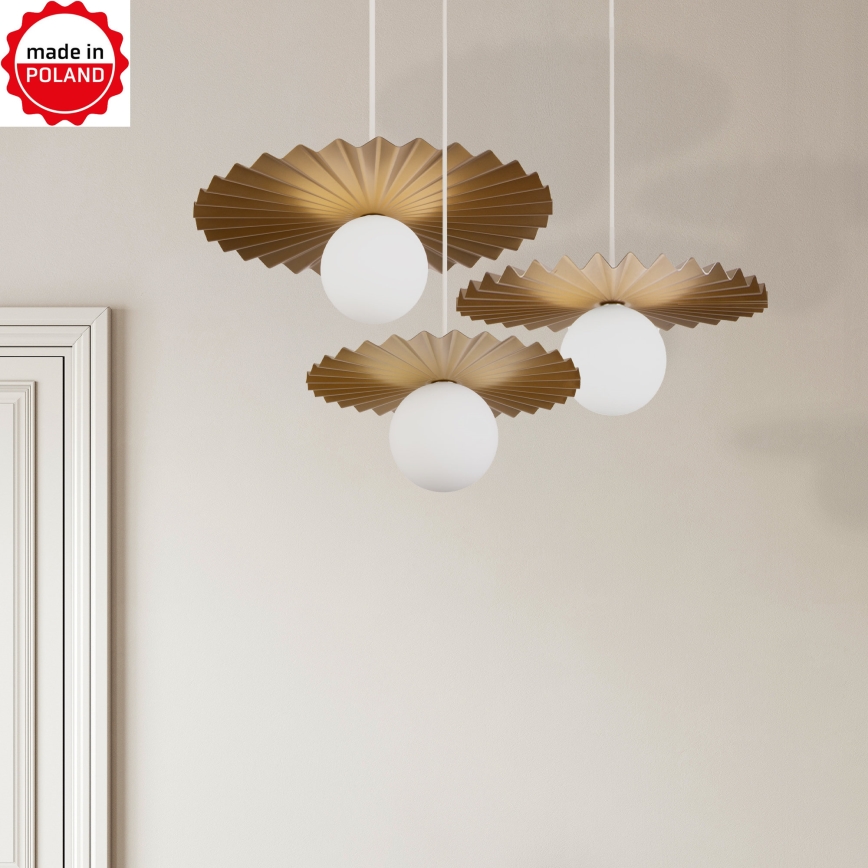 SZETT 3x zsinóros csillár SUNPLISS 1xG9/10W/230V arany/krémszínű