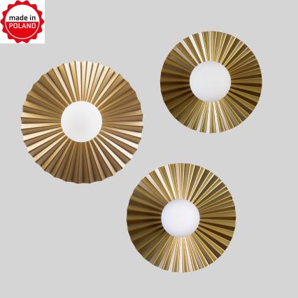 SZETT 3x zsinóros csillár SUNPLISS 1xG9/10W/230V arany/krémszínű