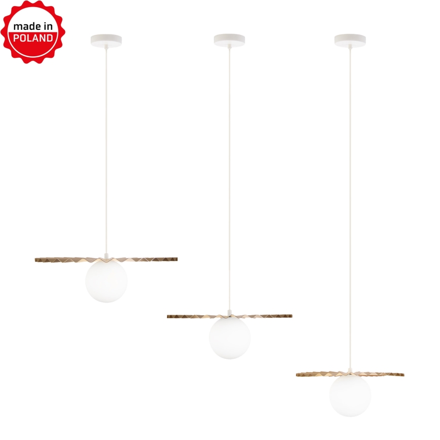 SZETT 3x zsinóros csillár SUNPLISS 1xG9/10W/230V arany/krémszínű