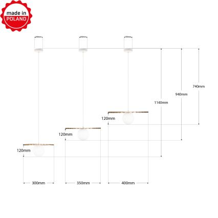 SZETT 3x zsinóros csillár SUNPLISS 1xG9/10W/230V arany/krémszínű