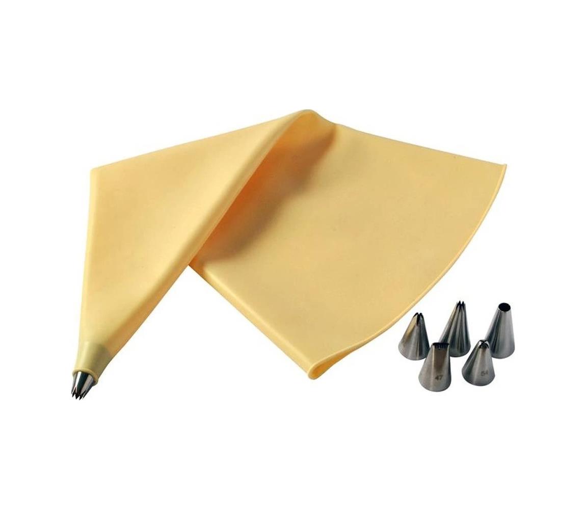 UTC Szilikon díszítő habzsák + 6 díszítőcső TORO sárga/rozsdamentes acél 263466