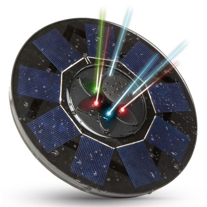 Szolár szökőkút 2W/5V 1500mAh IP44 többszínű