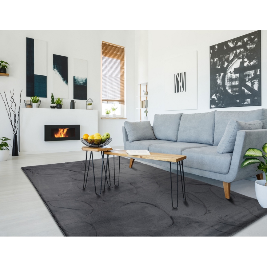 Szőnyeg RABBIT 3D 120x170 cm antracit