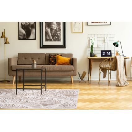 Szőnyeg SALAMANCA 67x120 cm bézs/fehér, levélmintás