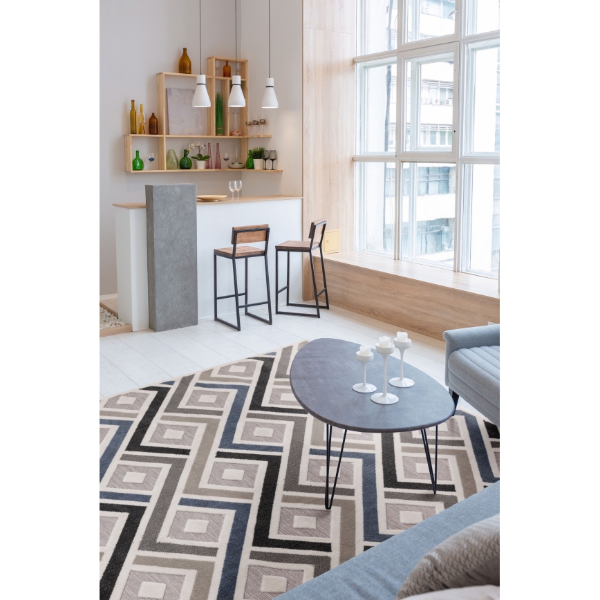 Szőnyeg SHIFT 120x160 cm szürke/kék