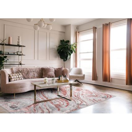 Szőnyeg STONE 160x220 cm rózsaszín/szürke