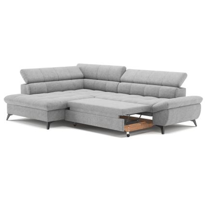 Kihajtható sarokkanapé L-alakban MARANO balos szürke