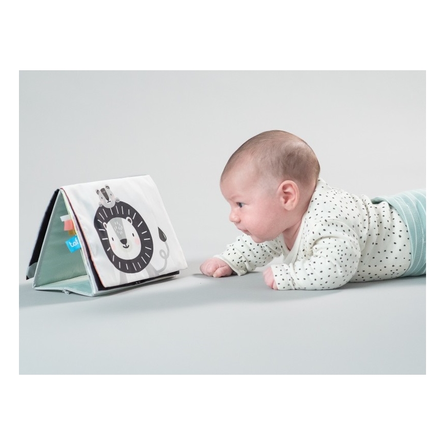 Taf Toys - Gyermek textilkönyv tükörrel szavanna