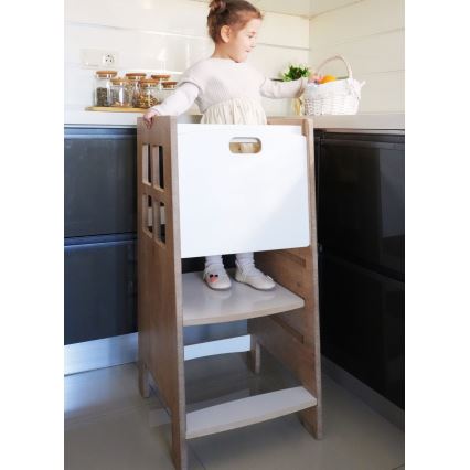 Tanulótorony KULE 90x50 cm barna/fehér