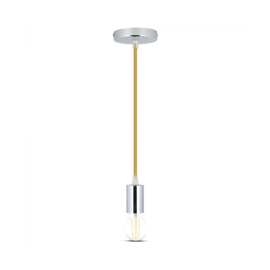 Tápkábel 1xE27/60W/230V barna/fényezett króm