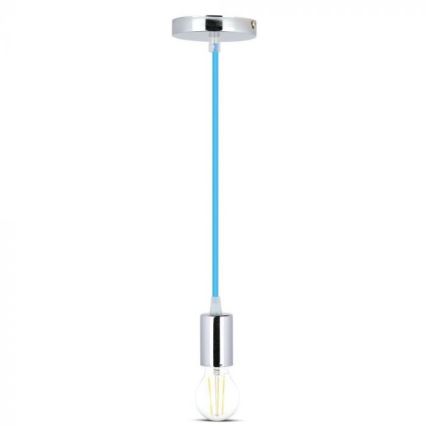 Tápkábel 1xE27/60W/230V kék/fényezett króm