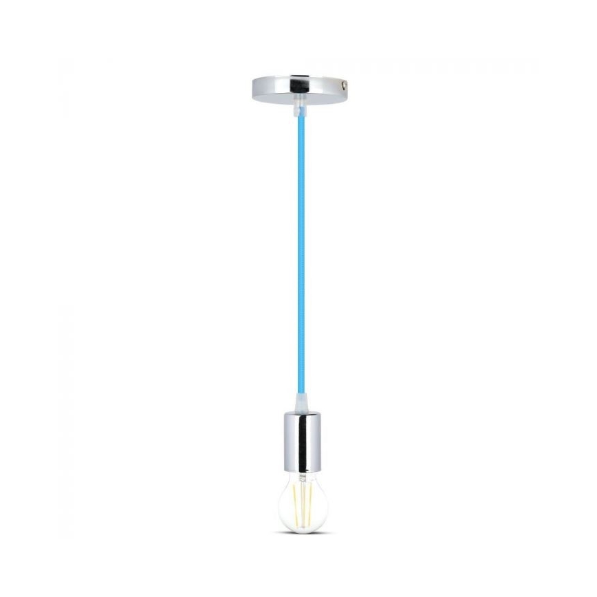 Tápkábel 1xE27/60W/230V kék/fényezett króm