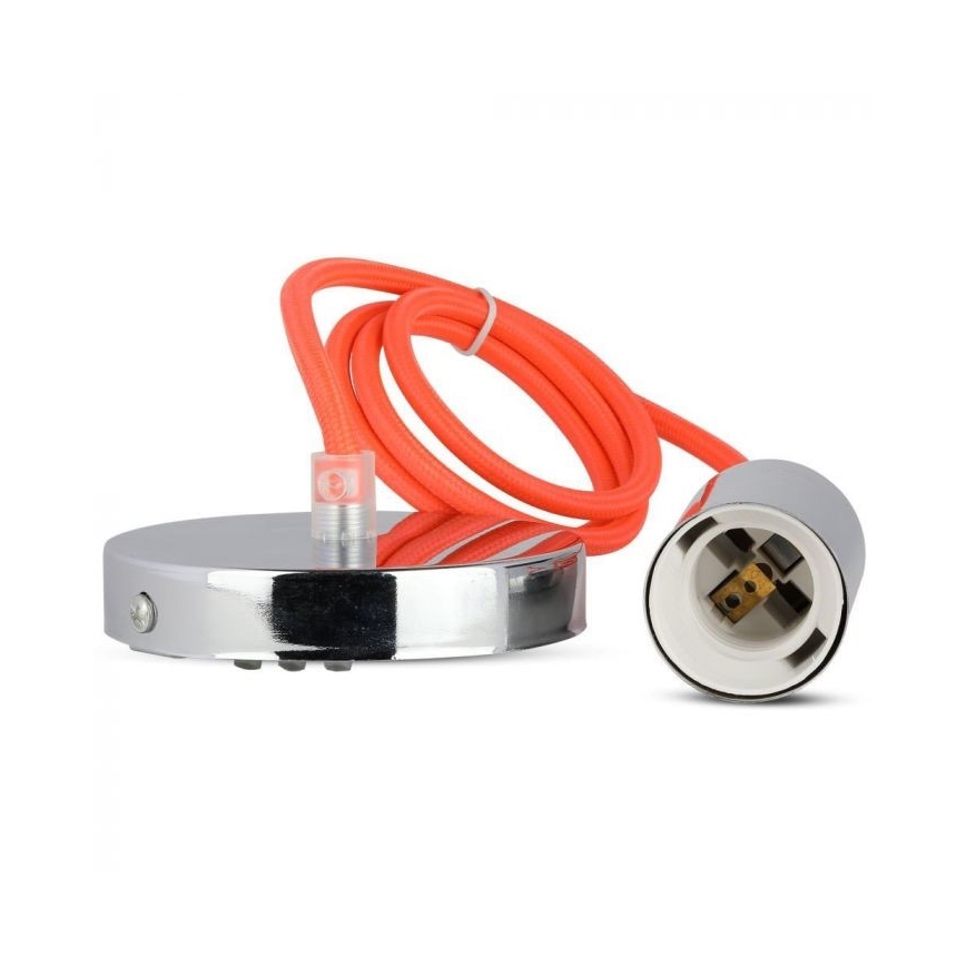 Tápkábel 1xE27/60W/230V narancs/fényezett króm