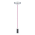 Tápkábel 1xE27/60W/230V világos rózsaszín/fényezett króm