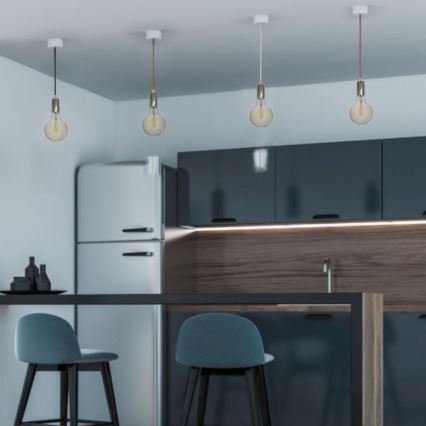 Tápkábel 1xE27/60W/230V zöld/fényezett króm