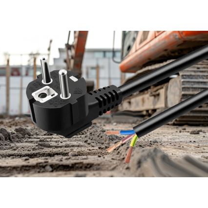 Tápkábel 3 m, 230 V, fekete