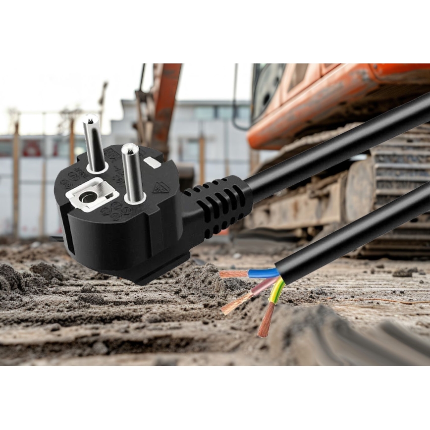 Tápkábel 3 m, 230 V, fekete