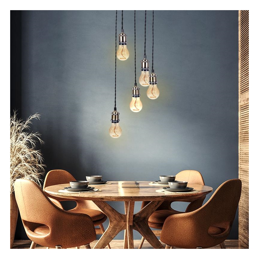 Tápkábel 5xE27/60W/230V bronz