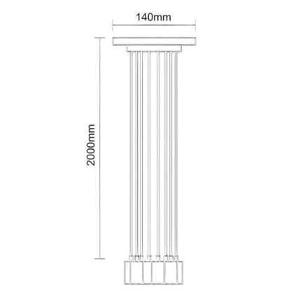 Tápkábel 6xE27/60W/230V pók fekete