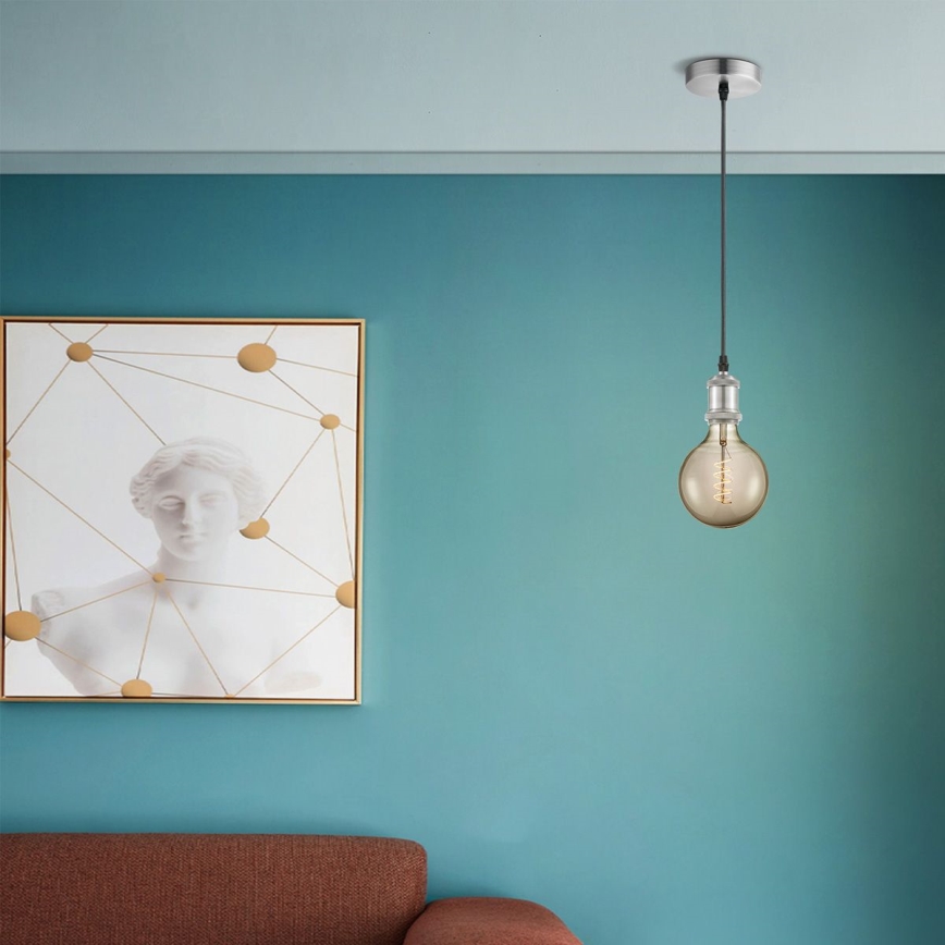 Tápkábel VINTAGE 1xE27/60W/230V matt króm