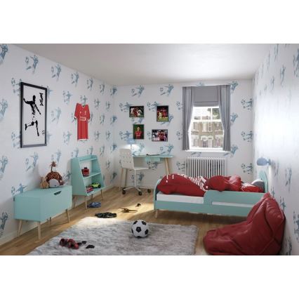 Tároló láda GAIA 50x80 cm türkiz/tölgy