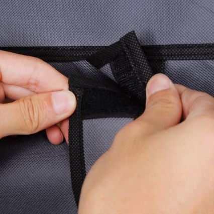 Tároló textilszekrény polcokkal és akasztórúddal MATIS 110x175 cm szürke