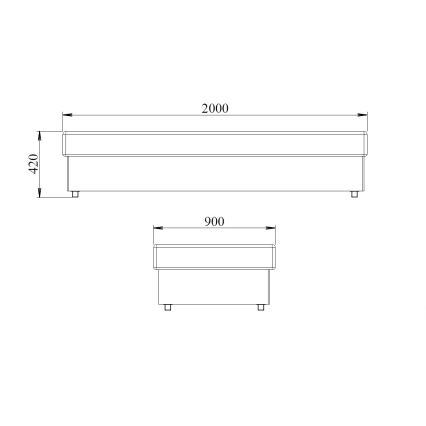Tárolós ágy NOE 90x200 rugós matraccal, szürke/fekete