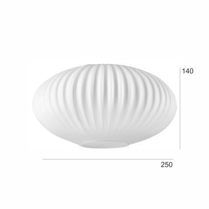 Tartalék üveg csillárhoz HARMA E27 14x25 cm fehér