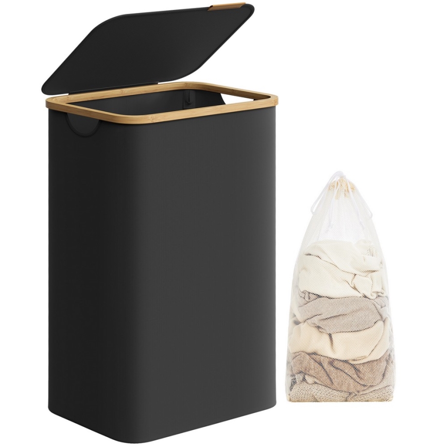 TATE fekete szennyeskosár