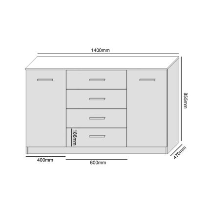 TAYLER komód tölgy craft/fekete