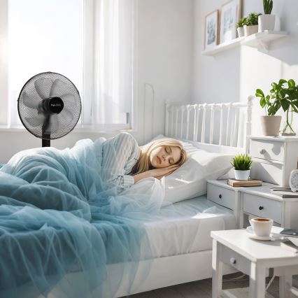 Taylor Swoden - Álló ventilátor 50 W/230 V, 122 cm, fekete
