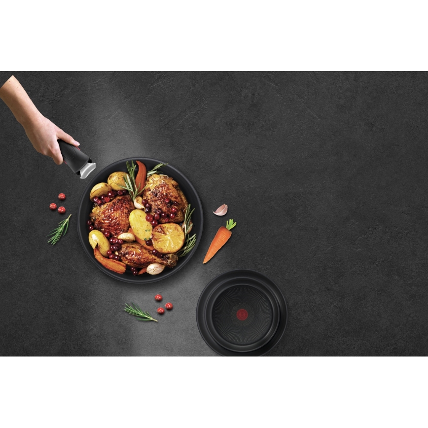 Tefal - 3 darabos INGENIO BLACK STONE serpenyőszett
