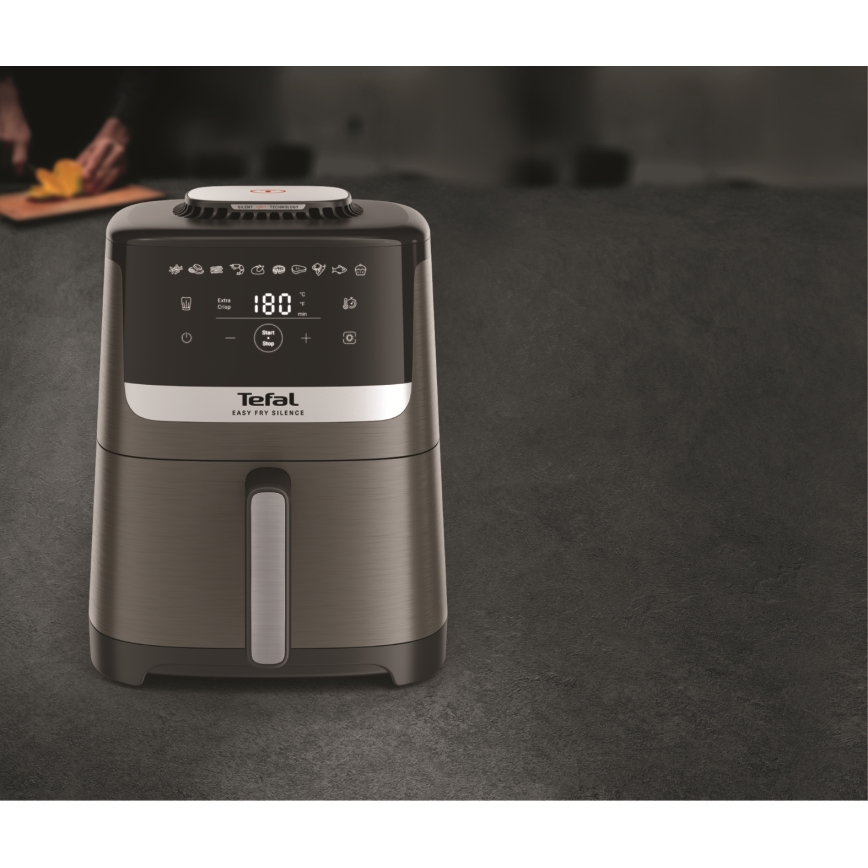 Tefal - 5 l-es EASY FRY SILENCE COAL forrólevegős fritőz 1400-1670W/230V