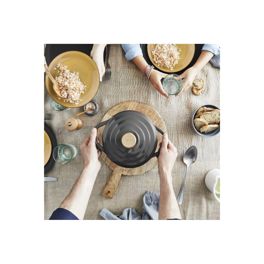 Tefal - Lábos fedővel AIR 20 cm antracit