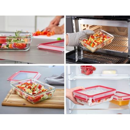 Tefal - Élelmiszer tartó 0,8 l MSEAL GLASS piros/üveg