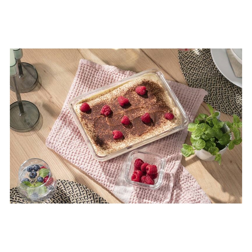 Tefal - Élelmiszer tartó 3 l MSEAL GLASS piros/üveg