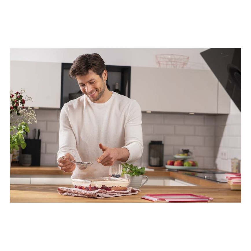Tefal - Élelmiszerdoboz 2 l MSEAL GLASS piros/üveg