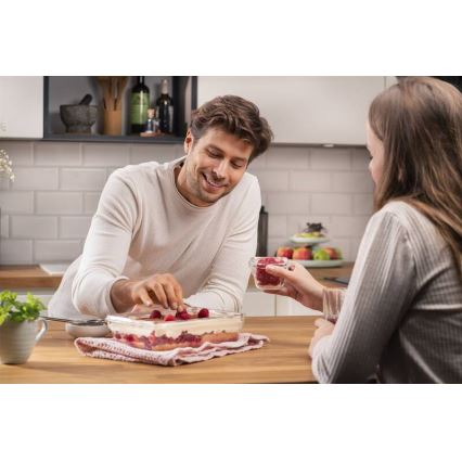Tefal - Élelmiszerdoboz 2 l MSEAL GLASS piros/üveg