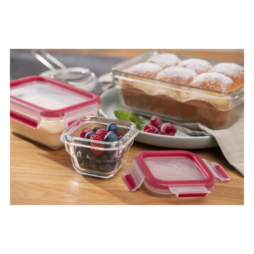 Tefal - Élelmiszertároló doboz 0,45 l MSEAL GLASS piros/üveg