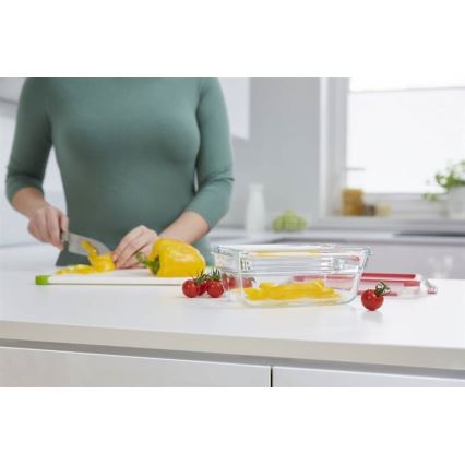 Tefal - Élelmiszertároló doboz 0,85 l MSEAL GLASS piros/üveg