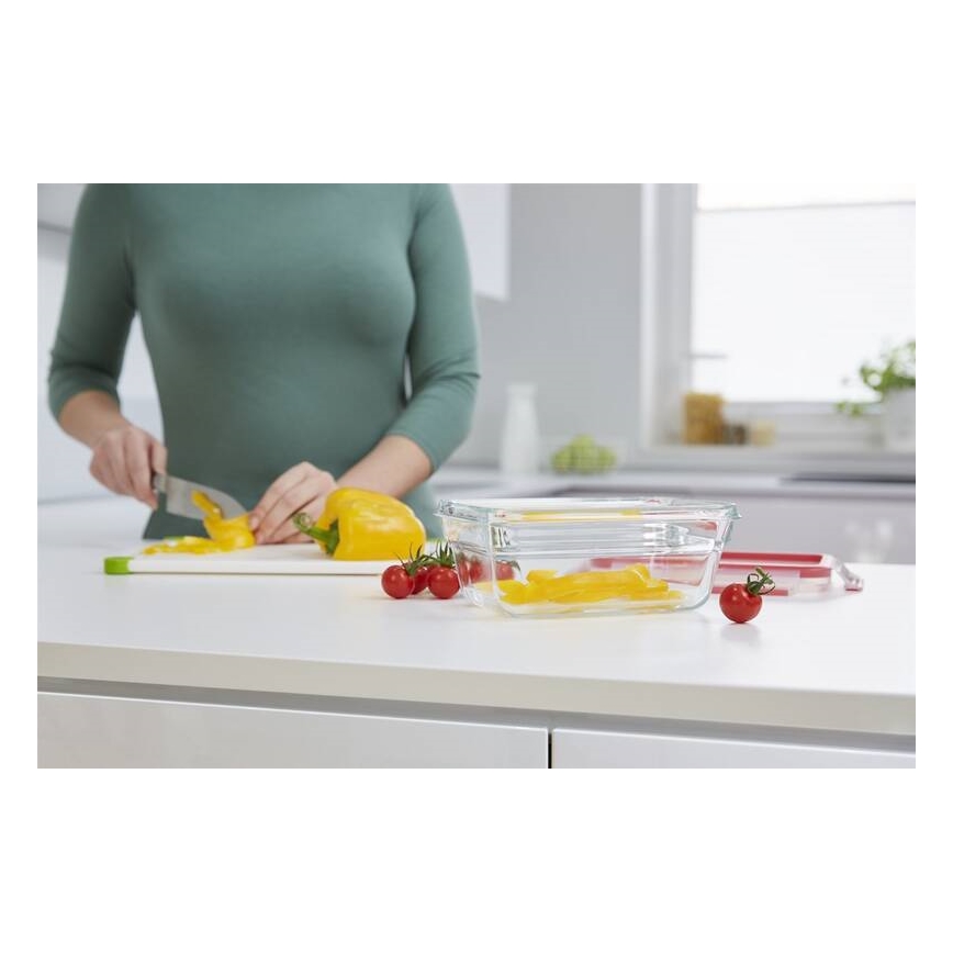 Tefal - Élelmiszertároló doboz 0,85 l MSEAL GLASS piros/üveg